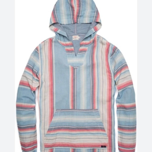 Faherty Tops - Faherty Baha Poncho Hoodie Chambray Serape Sz M